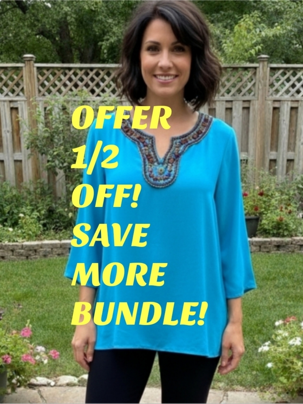 Chico's Embellished Silky Tunic